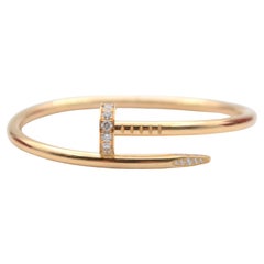18K Yellow gold Cartier Just on Clou bracelet with diamonds full set