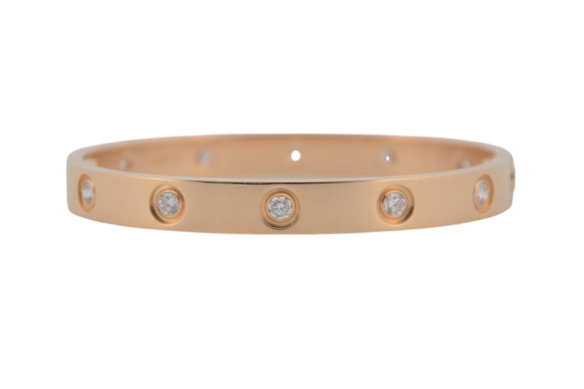 18K Yellow gold Cartier Love bracelet with diamonds full set For Sale 1