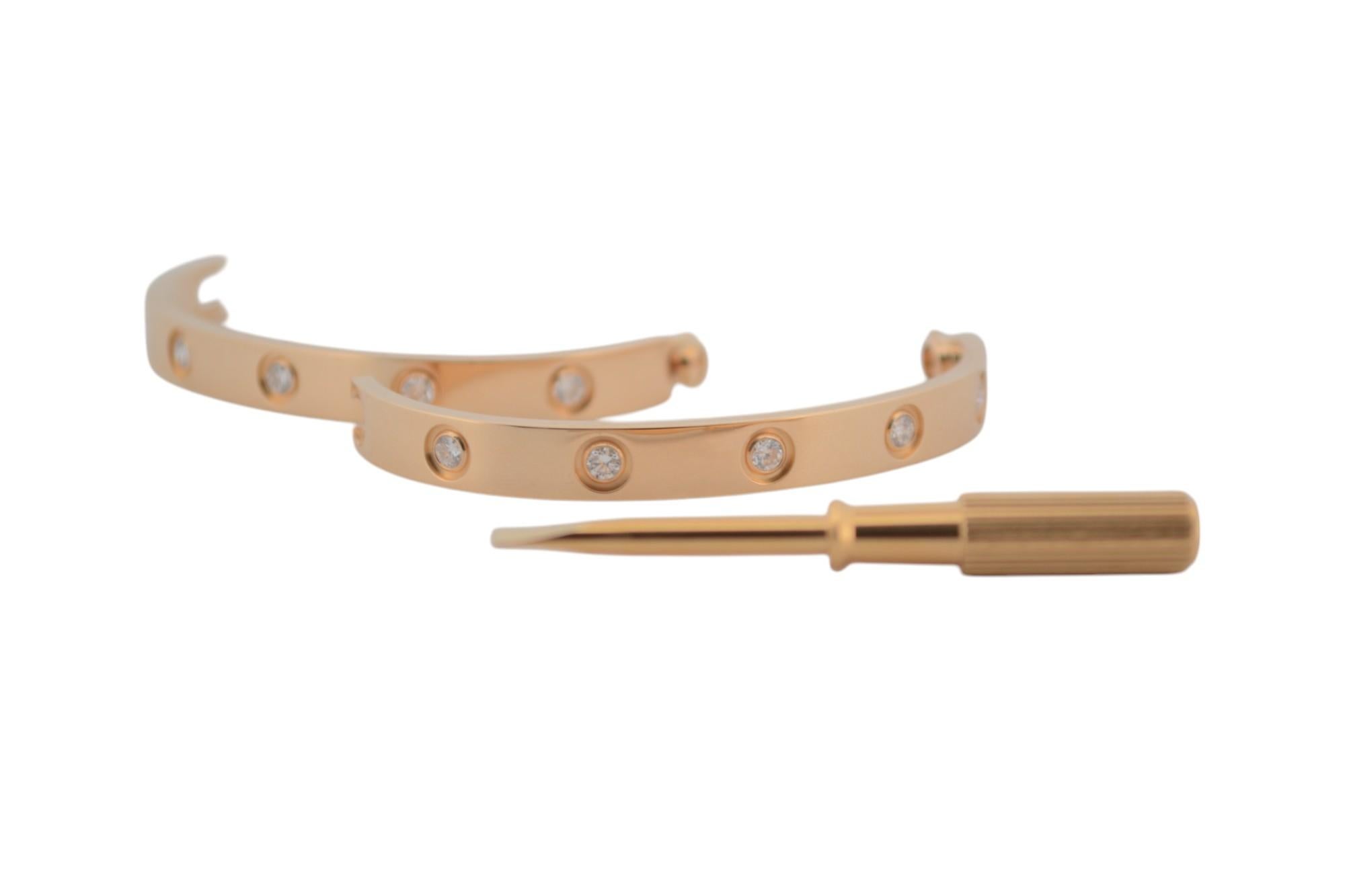 18K Yellow gold Cartier Love bracelet with diamonds full set For Sale 2