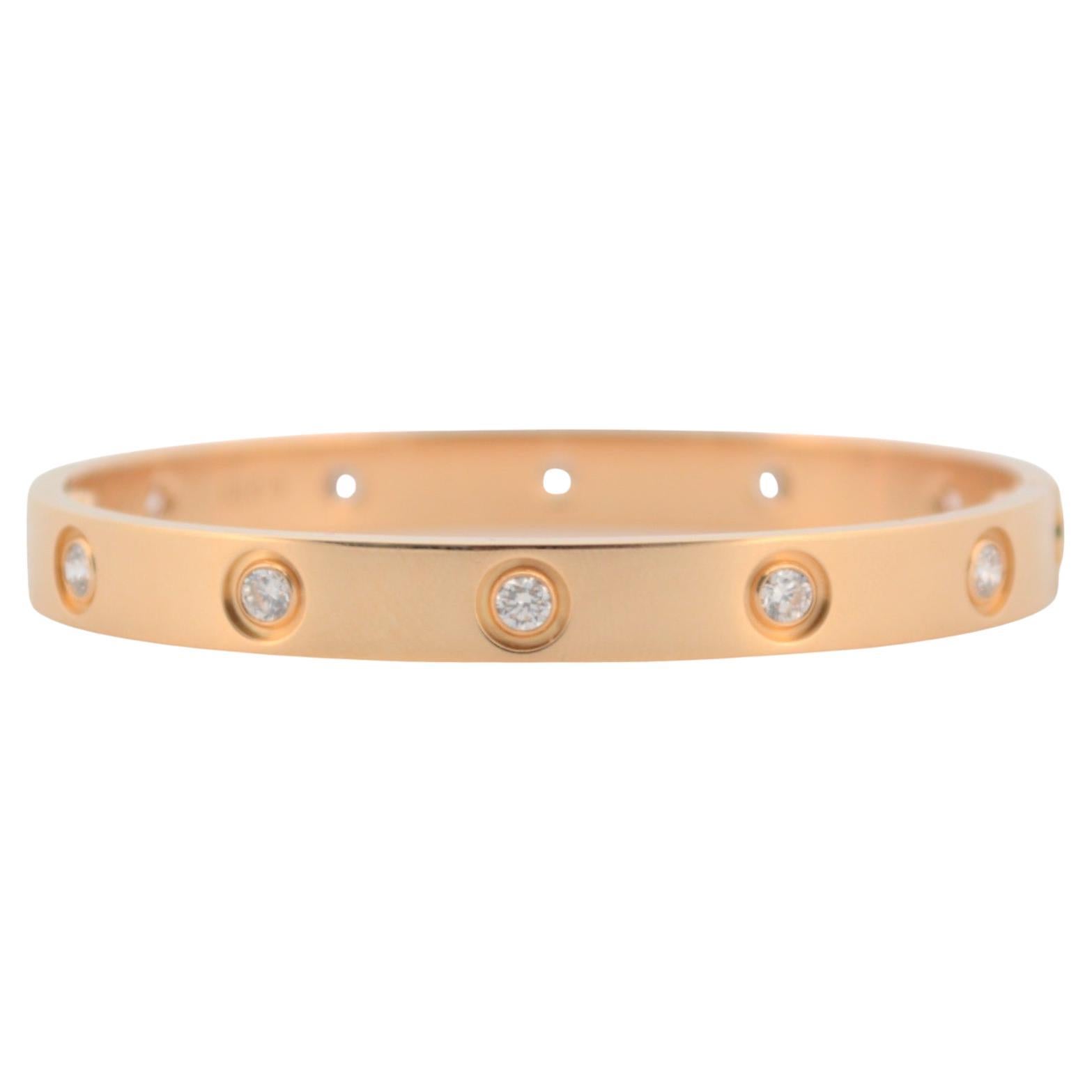 18 Karat Gelbgold Cartier Love Armband mit Diamanten in Voll gefasst