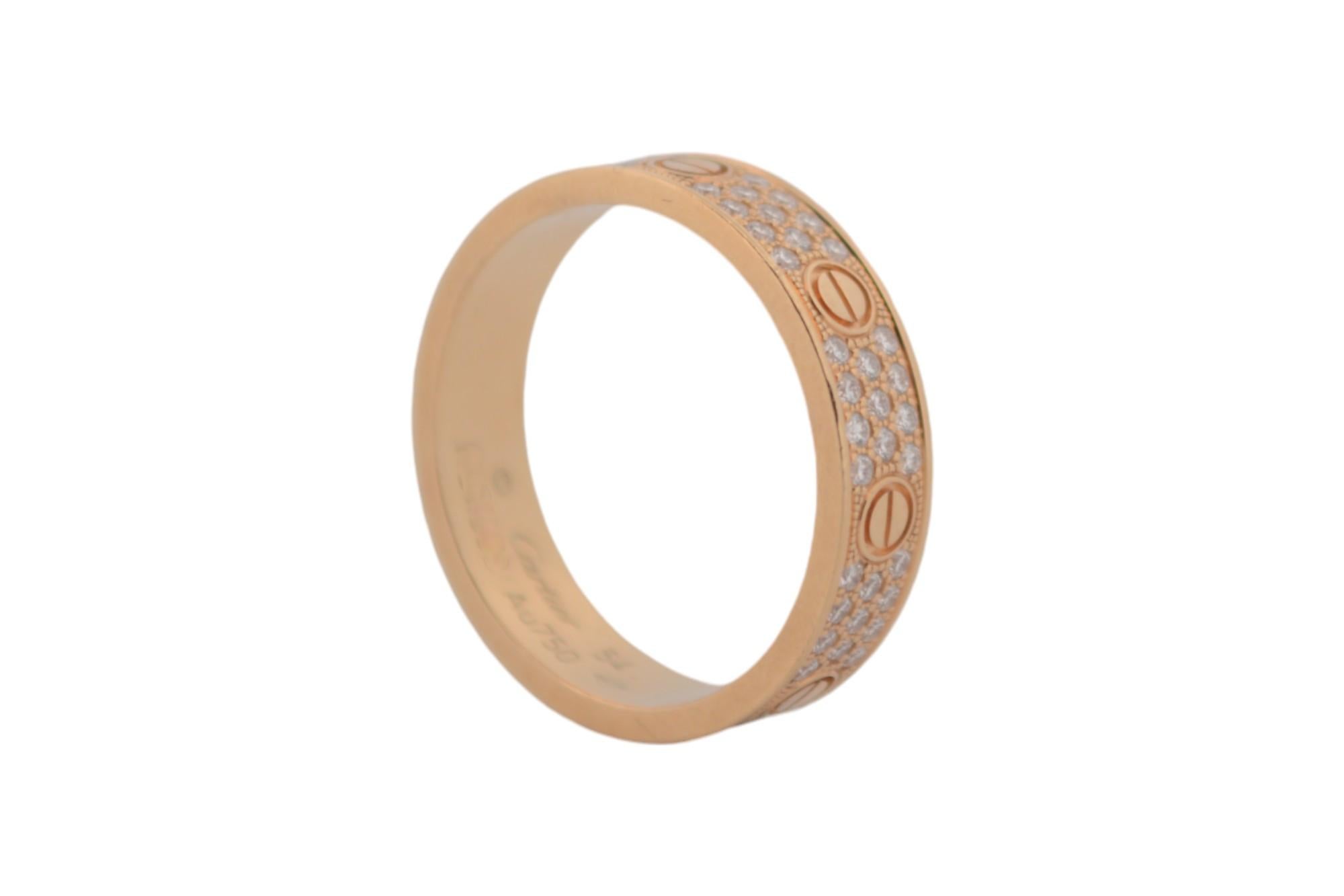 18K Yellow gold Cartier Love ring with diamonds full set 5
