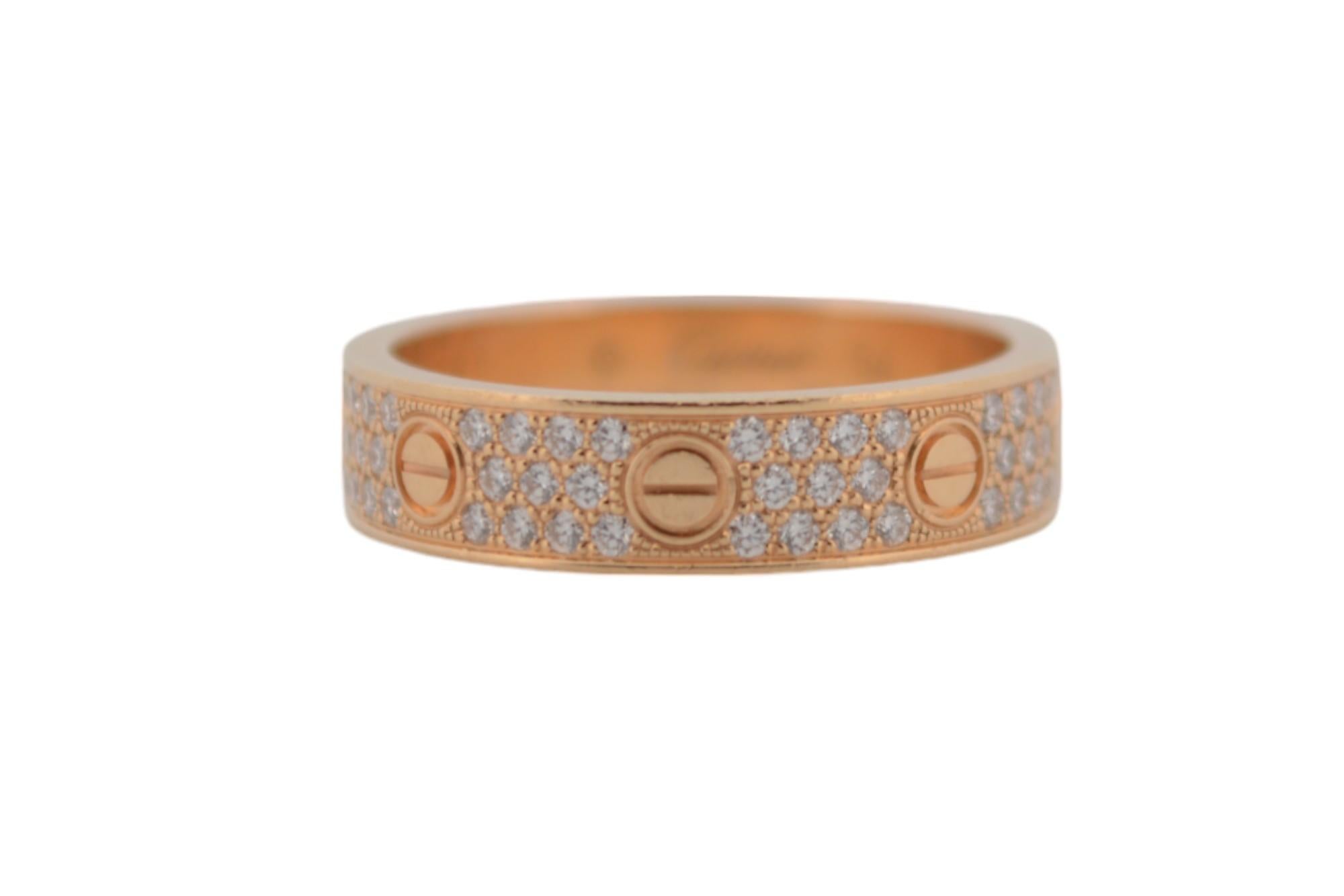 18K Yellow gold Cartier Love ring with diamonds full set 2
