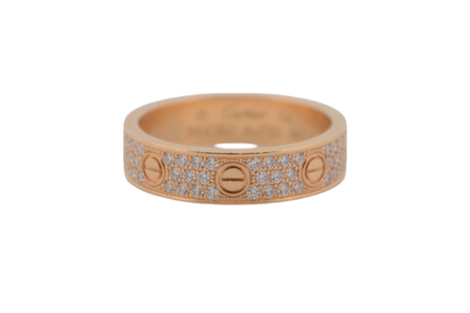 18K Yellow gold Cartier Love ring with diamonds full set 3