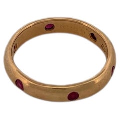 18K Yellow Gold Cartier Ring with Rubies Circa 1992