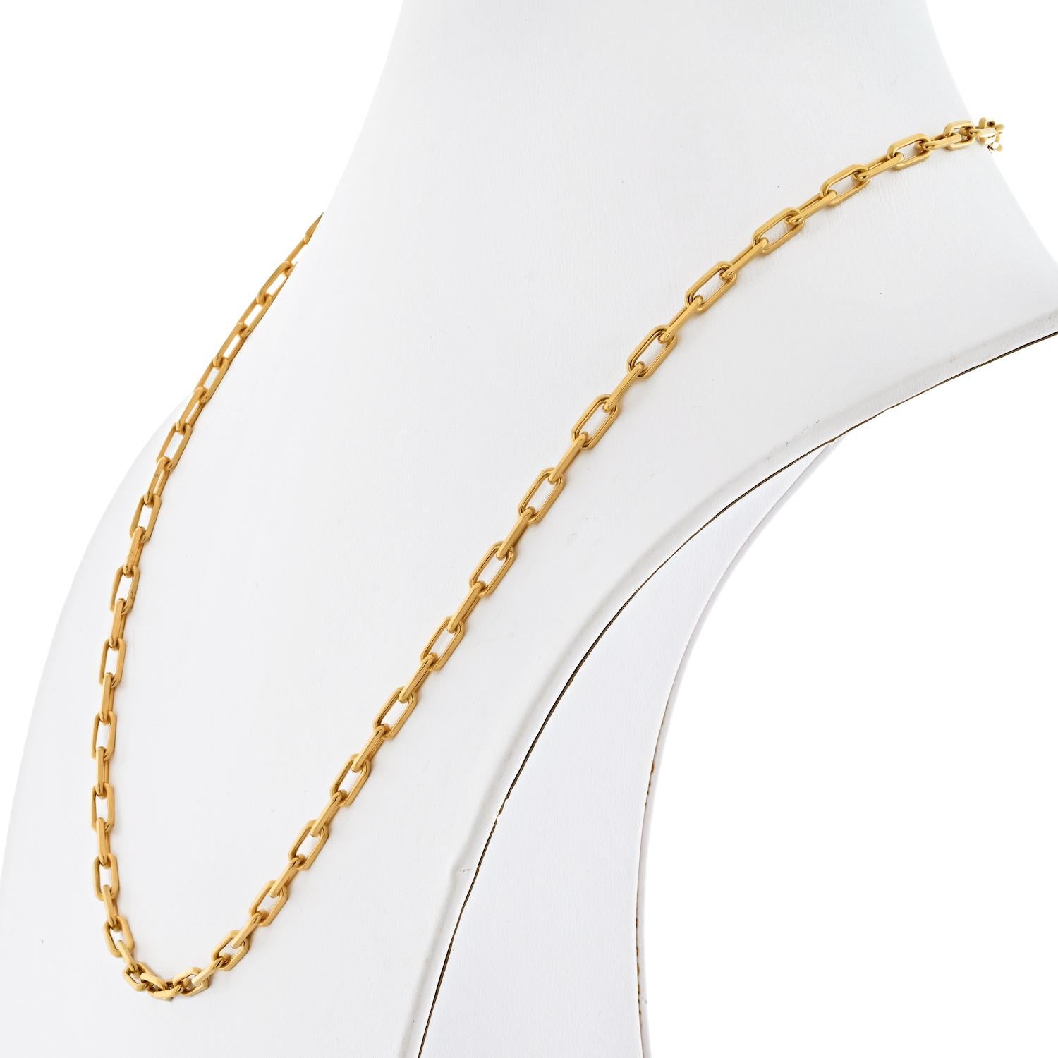 Modern 18K Yellow Gold Cartier Santos Link Chain Necklace