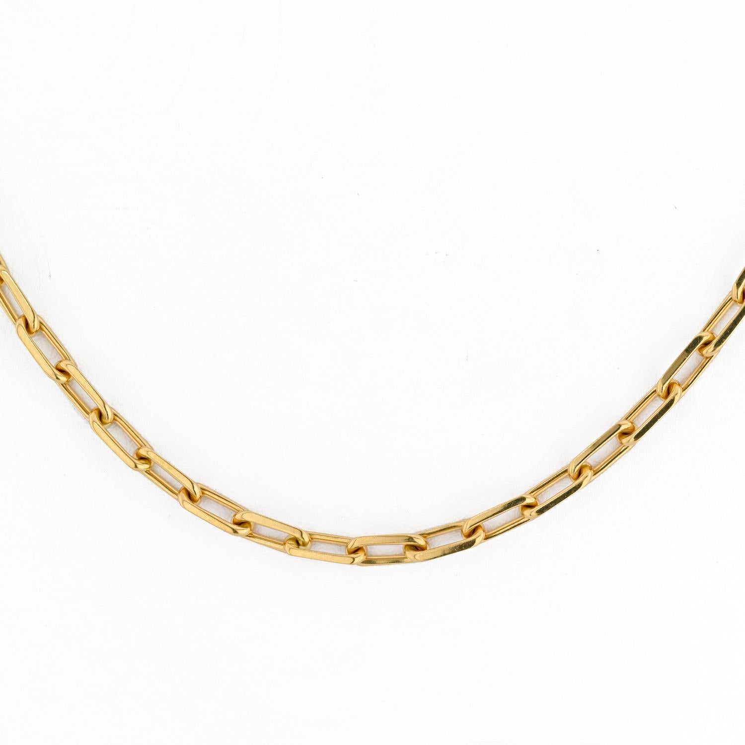 18K Yellow Gold Cartier Santos Link Chain Necklace In Excellent Condition In New York, NY