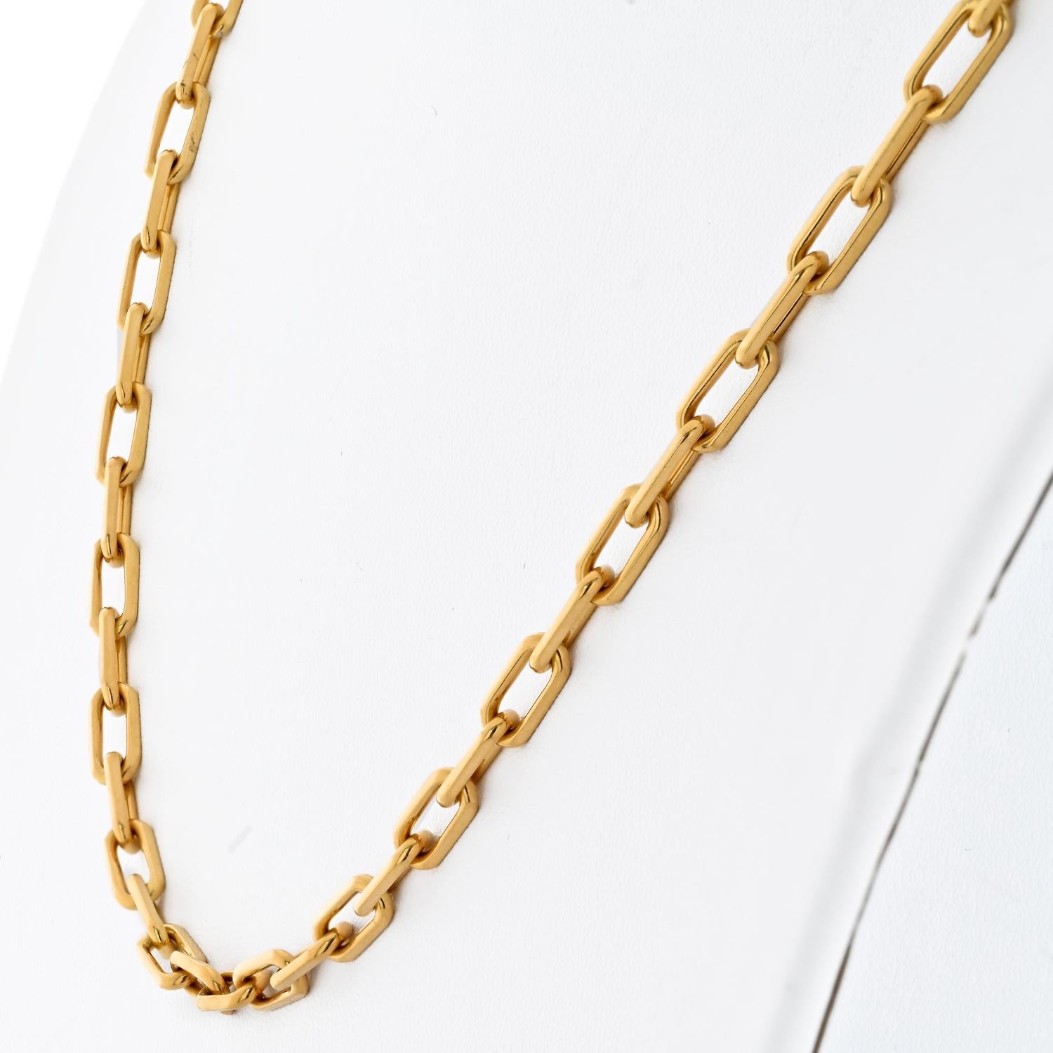 Women's or Men's 18K Yellow Gold Cartier Santos Link Chain Necklace