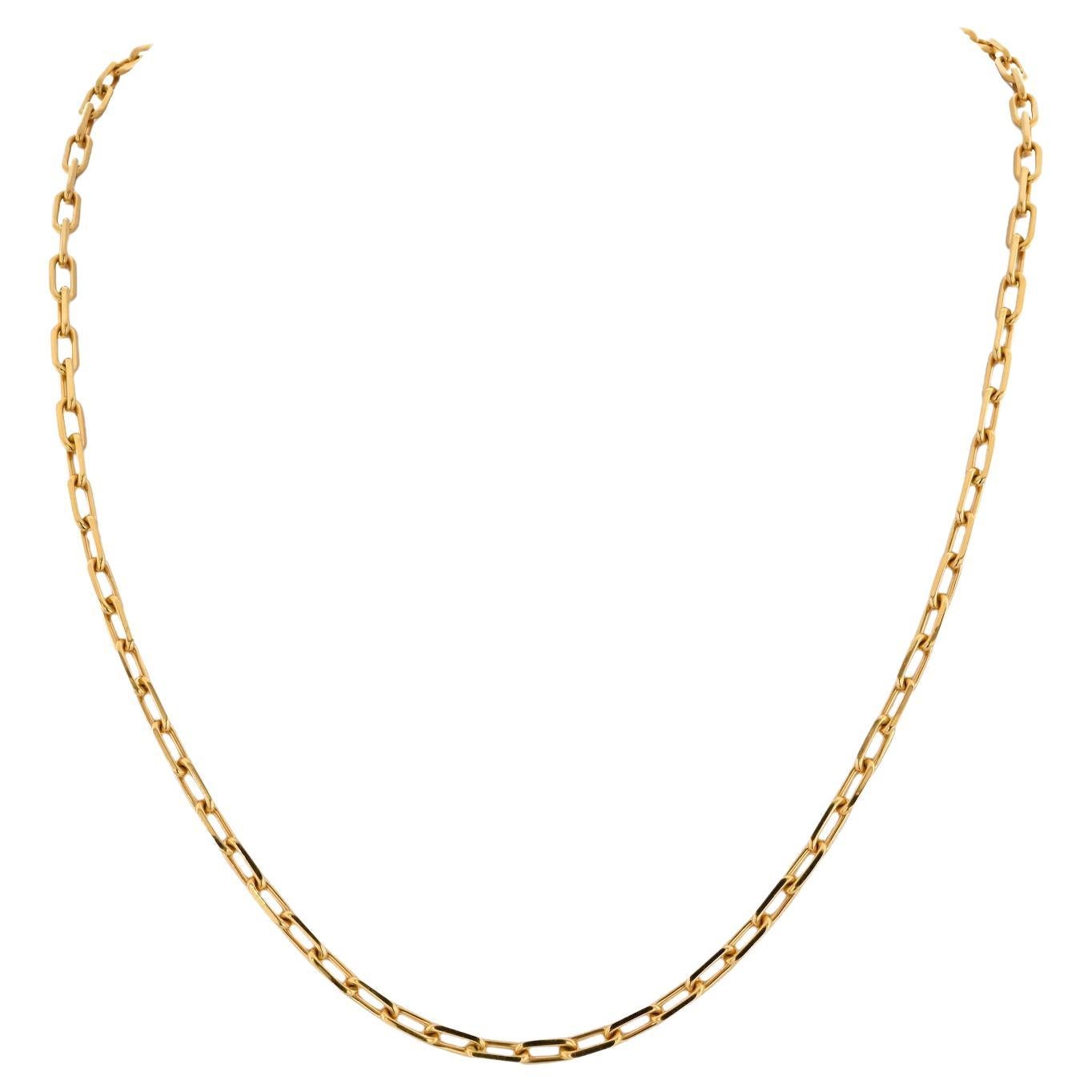 18K Yellow Gold Cartier Santos Link Chain Necklace