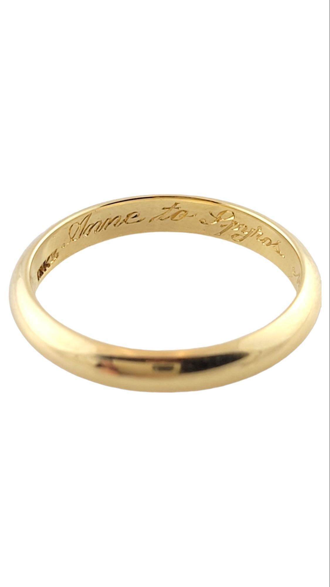 18K Yellow Gold Cartier Wedding Band Size 10.25 #15825 In Good Condition In Washington Depot, CT