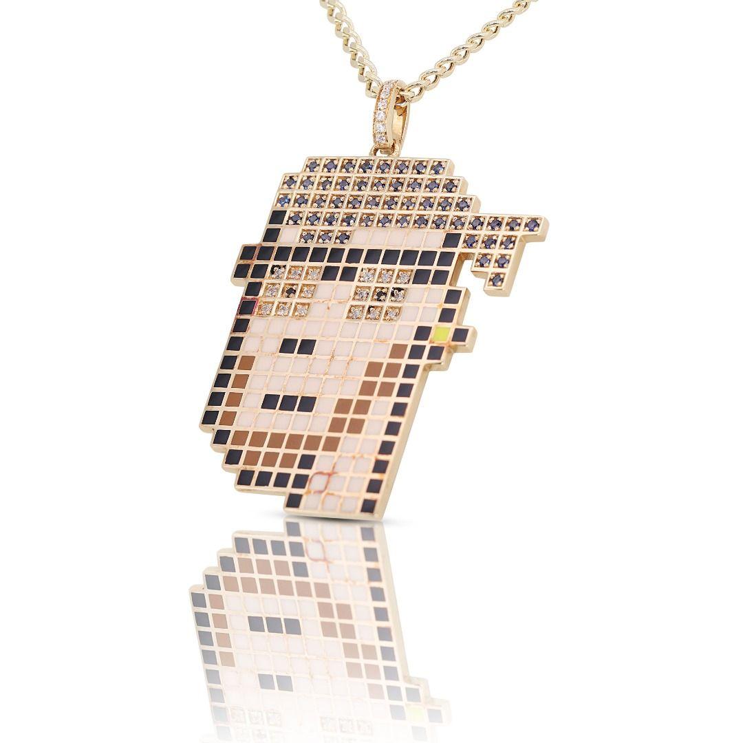 Women's 18K Yellow Gold Cartoon Necklace For Sale