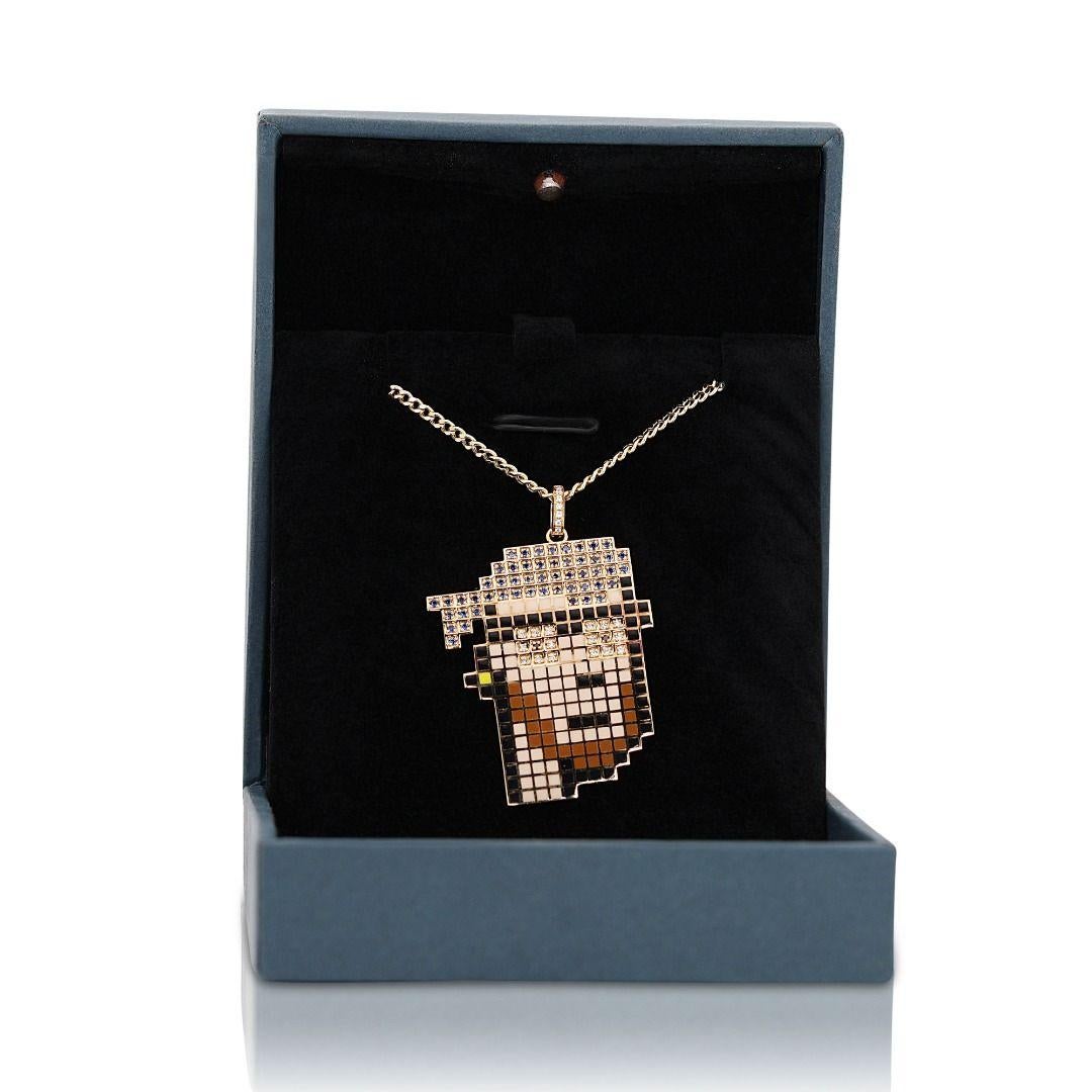 18K Yellow Gold Cartoon Necklace For Sale 3