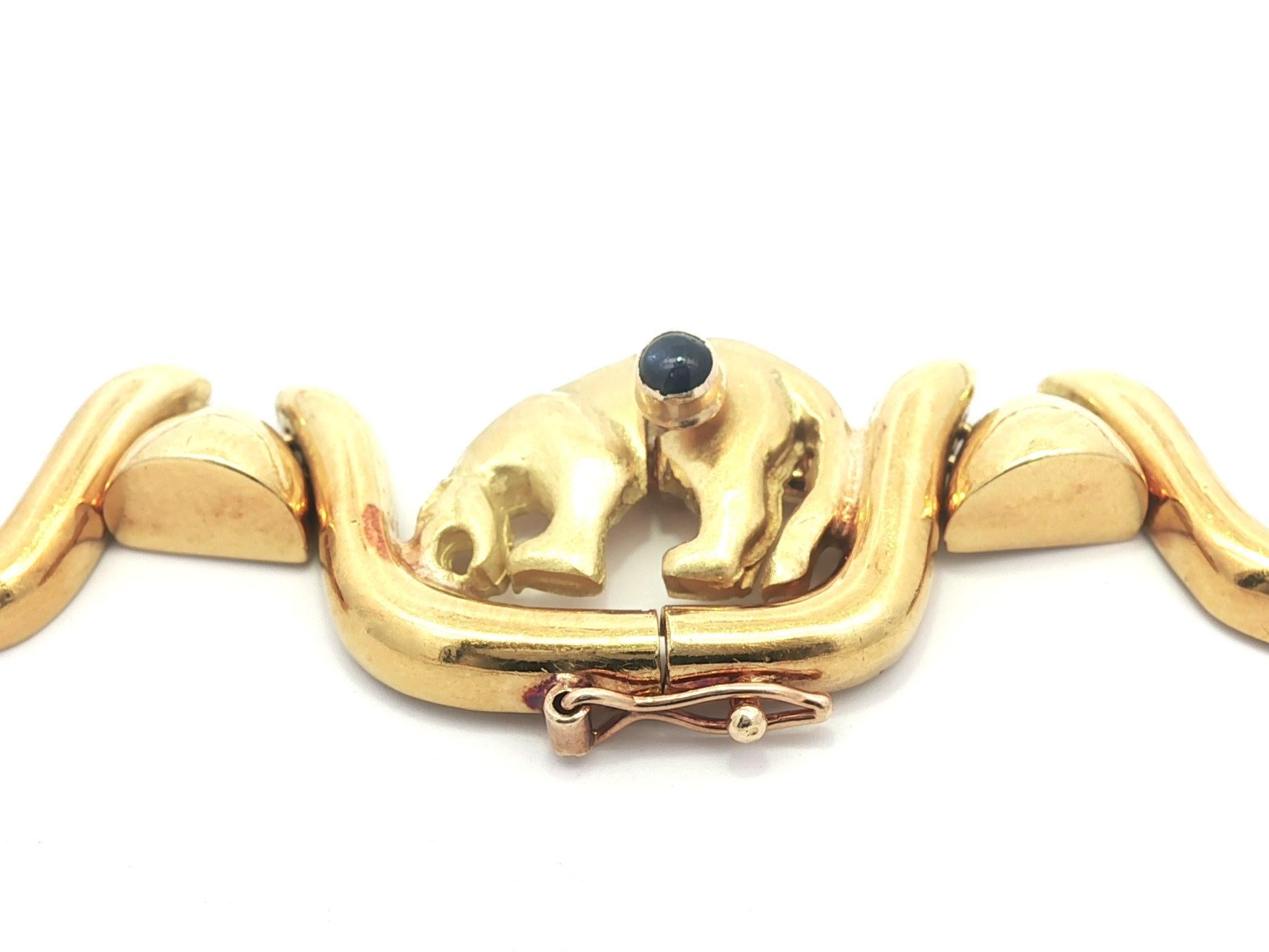 Collier Panthère en or jaune 18 carats avec citrine et diamant en double finition en vente 1