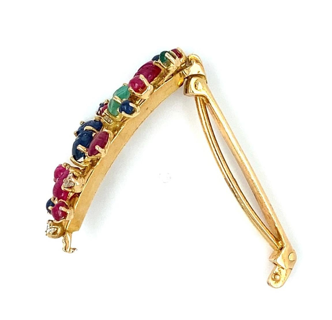 18 Karat Gelbgold & geschnitzter mehrsteiniger Krawattenklammer mit Diamanten im Angebot 4