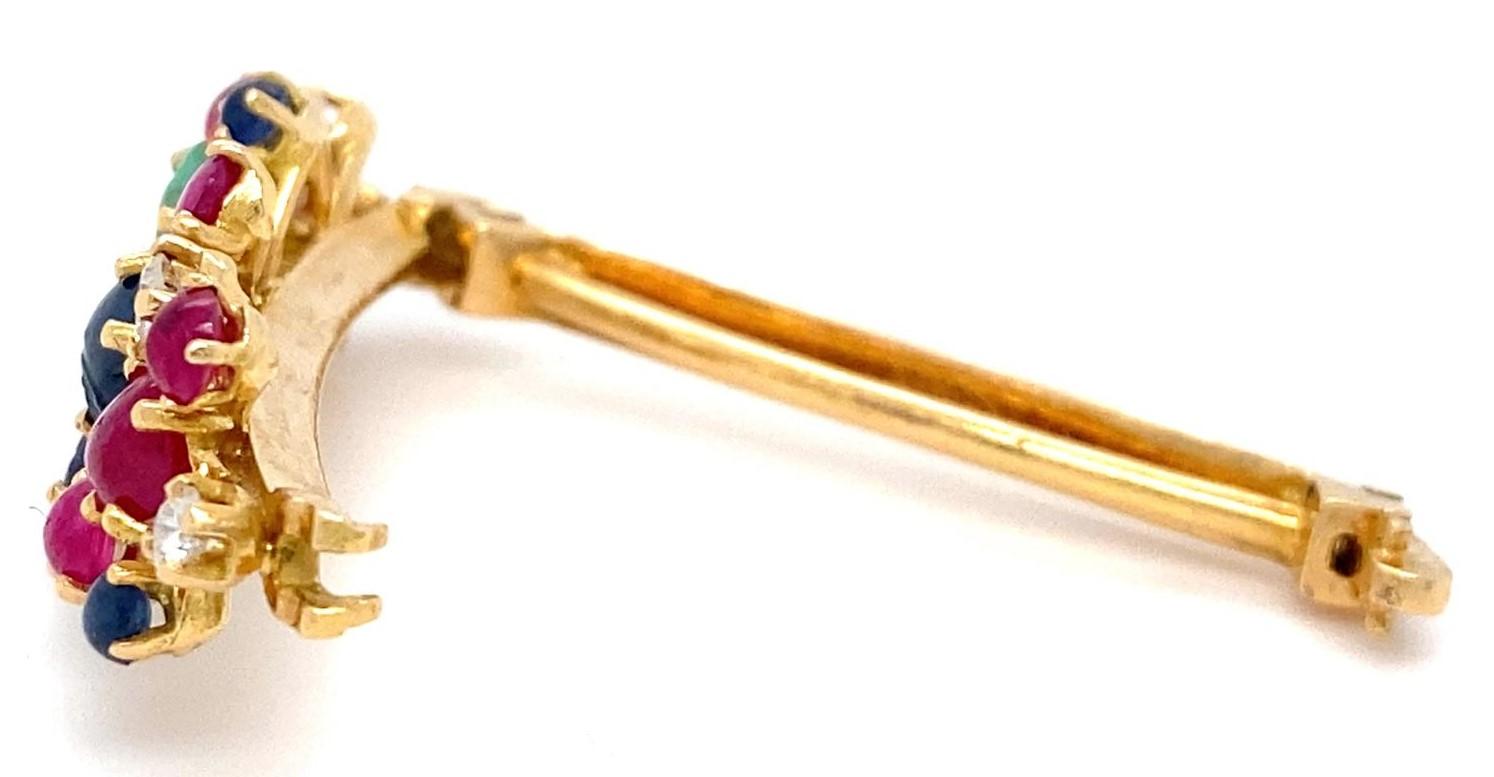 18 Karat Gelbgold & geschnitzter mehrsteiniger Krawattenklammer mit Diamanten (Rundschliff) im Angebot