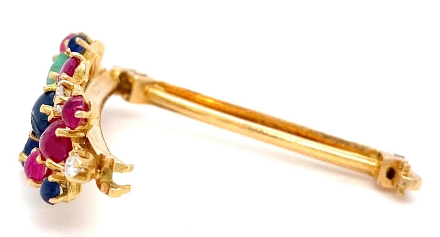 18 Karat Gelbgold & geschnitzter mehrsteiniger Krawattenklammer mit Diamanten im Angebot 2