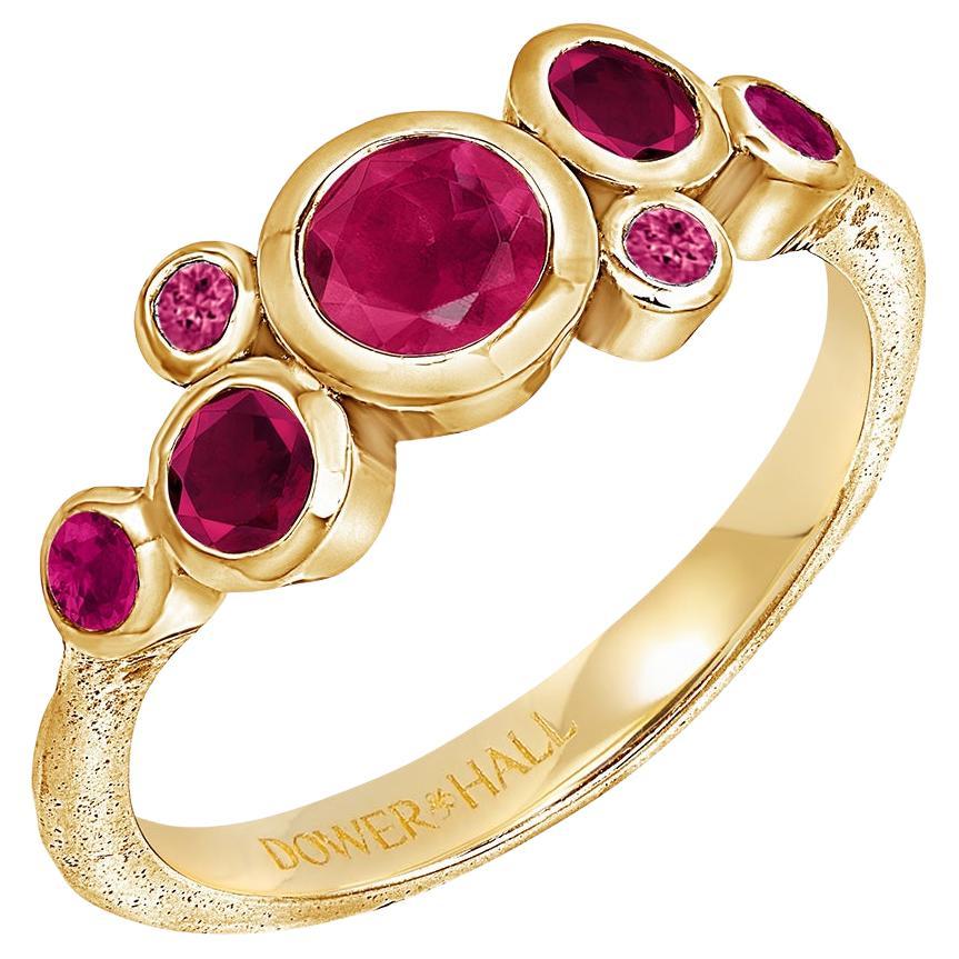 Bague en or jaune 18 carats avec rubis en vente