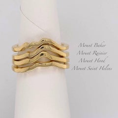 18k yellow gold Cascade Range "Ring(s) of Fire" mountain stacking rings by G&GS