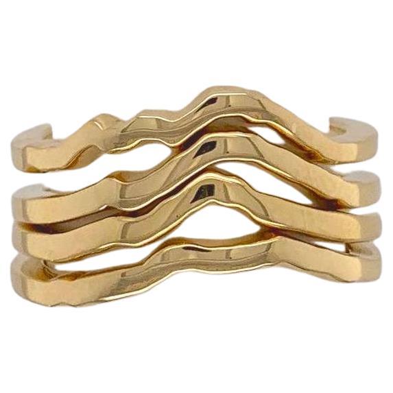 18k yellow gold Cascade Range "Ring(s) of Fire" mountain stacking rings by G&GS For Sale