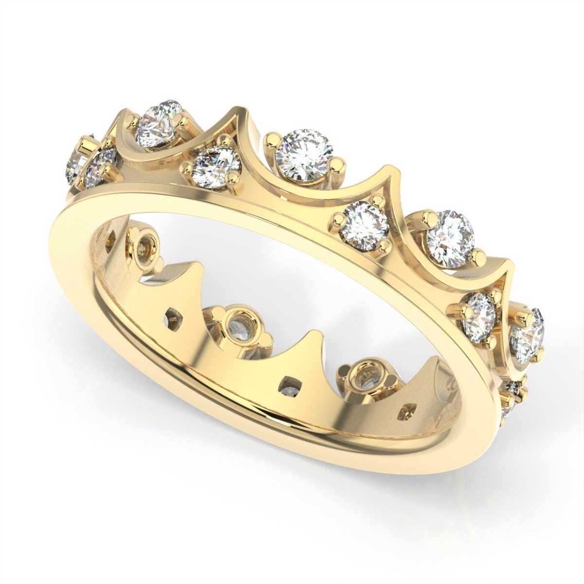 Round Cut 18K Yellow Gold Caterina Eternity Diamond Ring '4/5 Ct. tw' For Sale