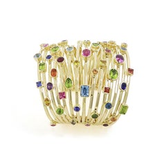 18K Yellow Gold Cha Cha Multi Color Bracelet