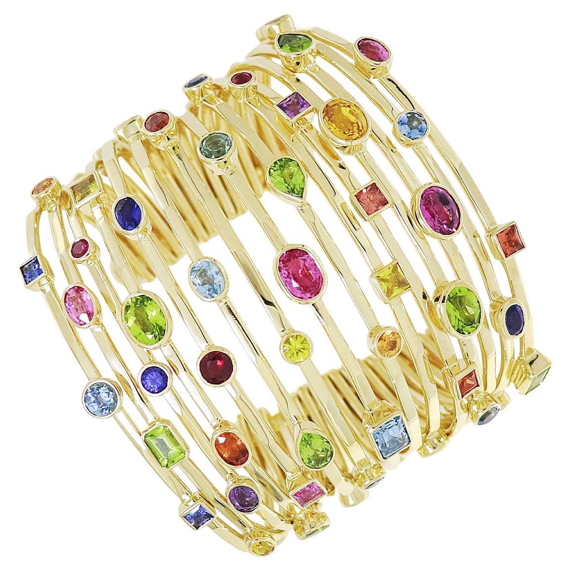 Bracelet Cha multicolore en or jaune 18 carats en vente