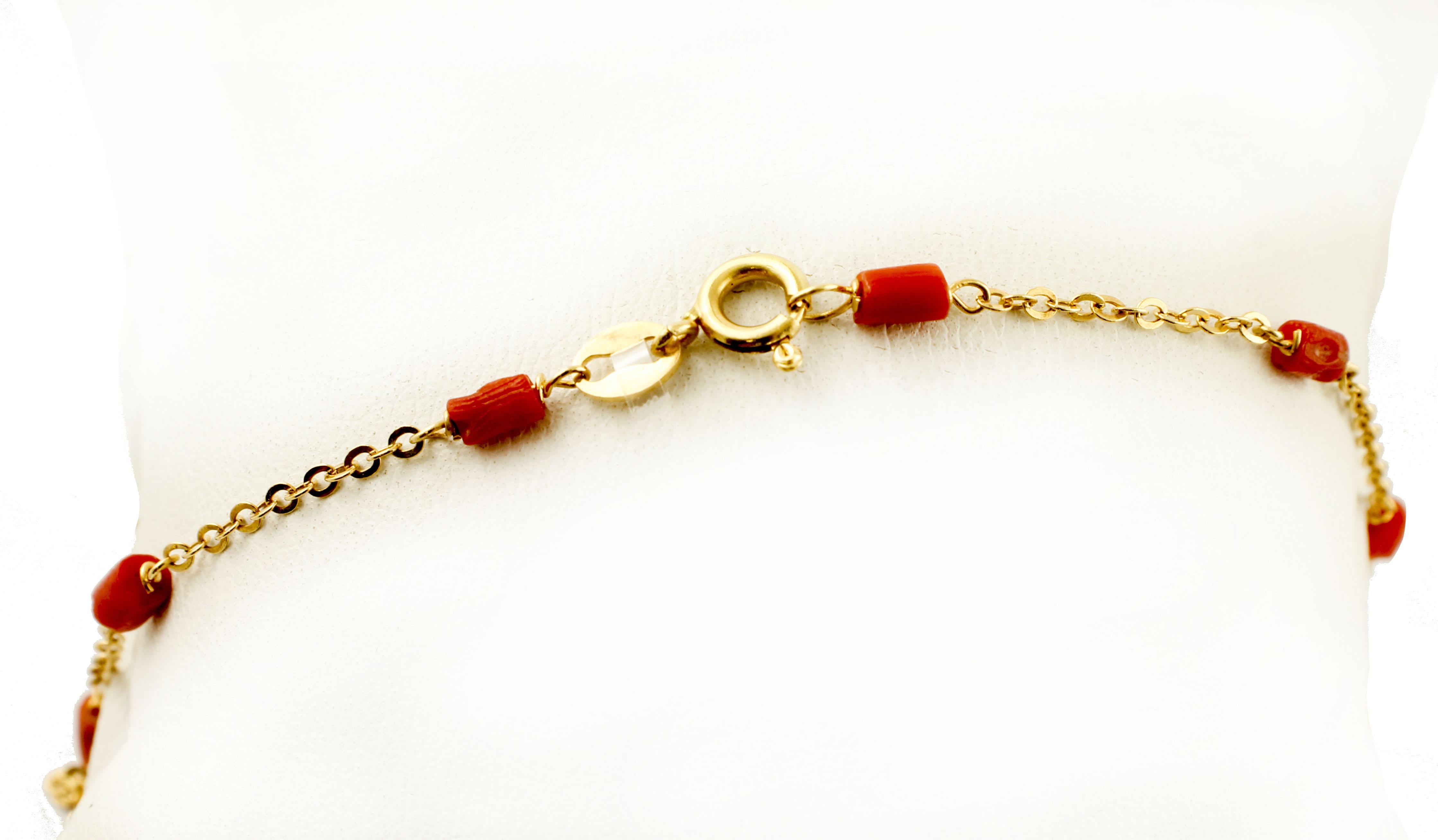 red coral gold chain