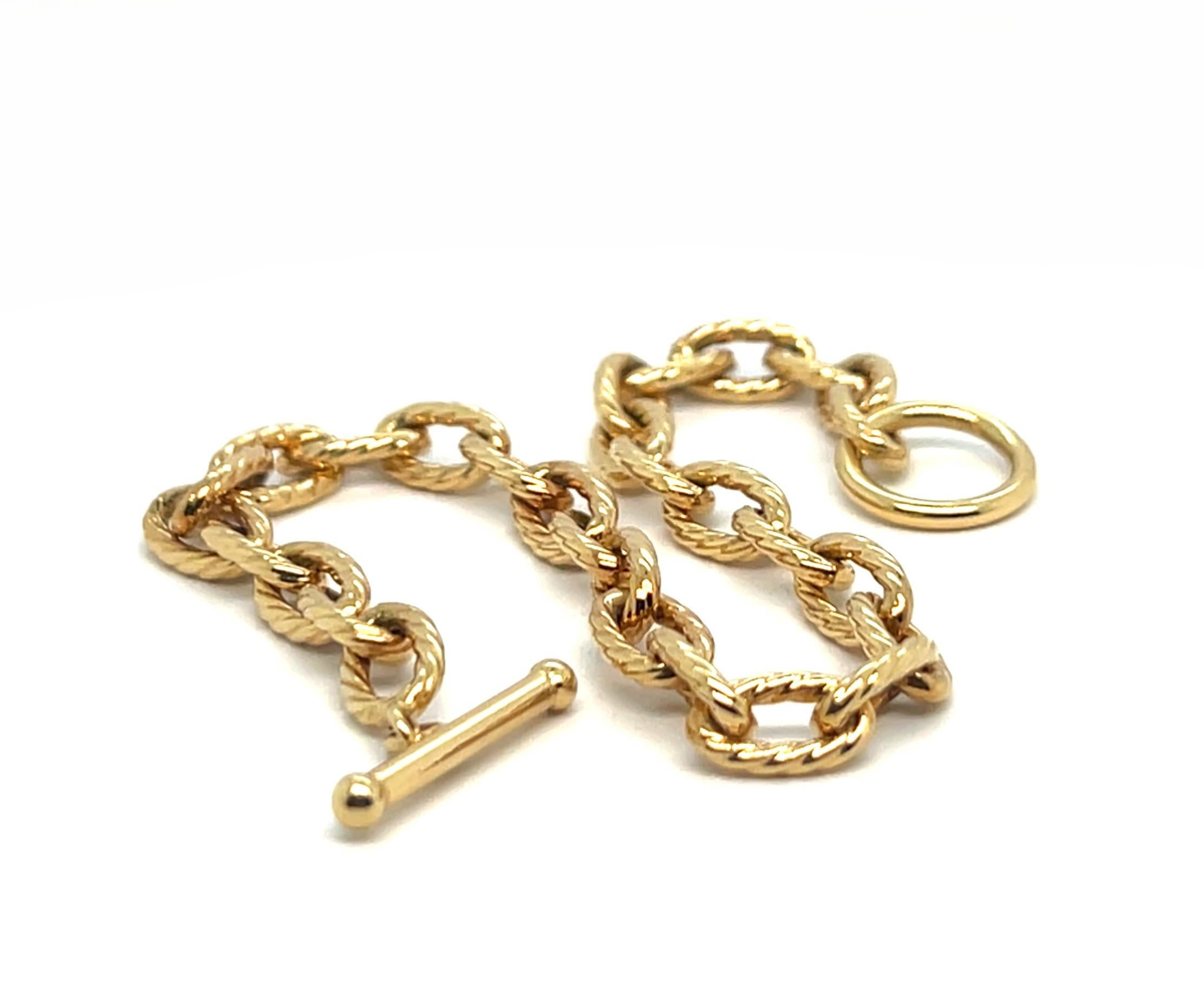 Bracelet en chaîne en or jaune 18K en vente 1