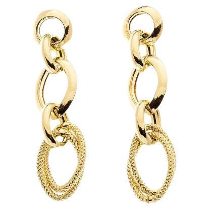 18K Yellow Gold Chain Link Drop Earrings