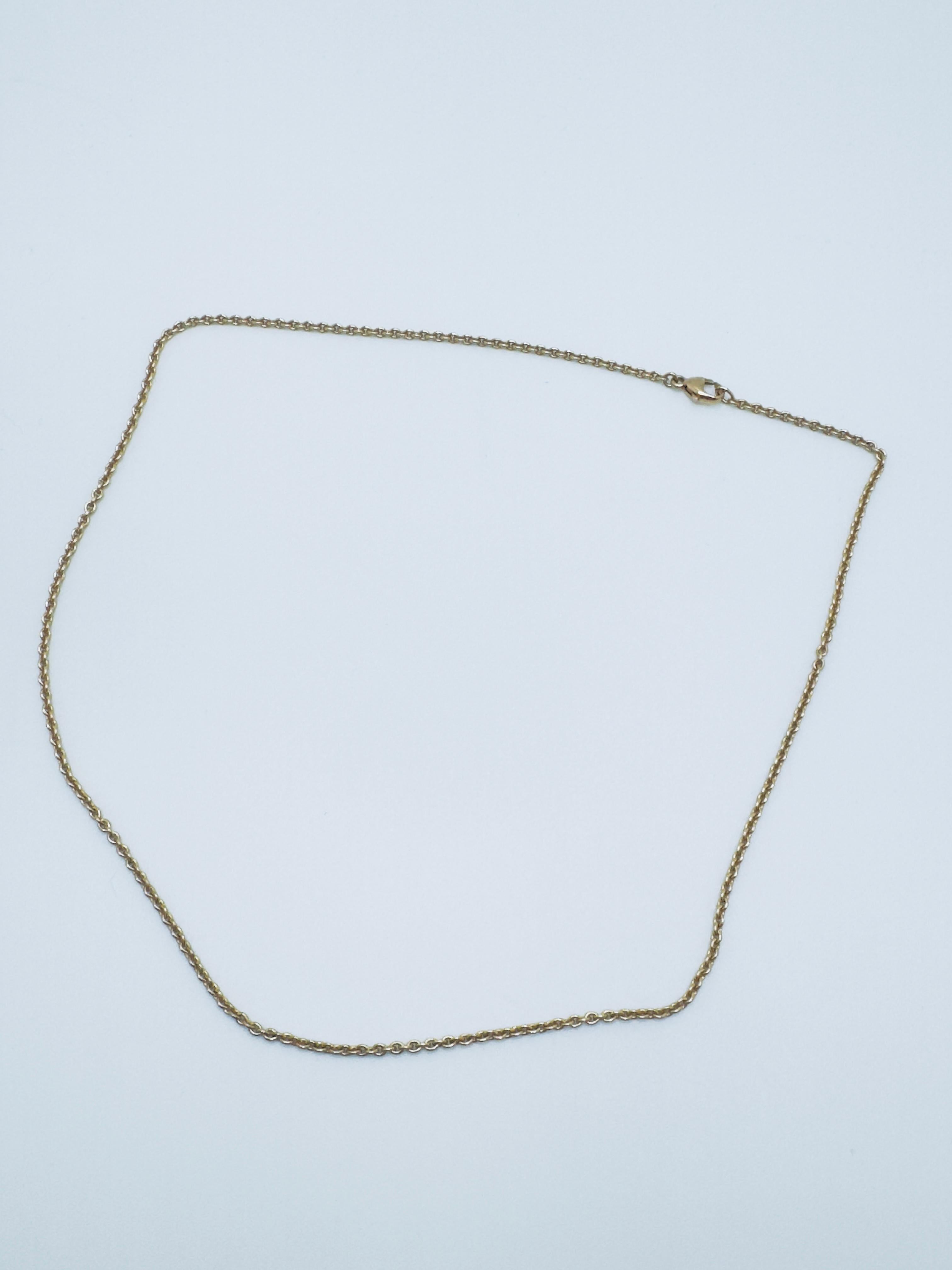 18K Yellow Gold Chain with Platinum Diamond Cross Pendant in vendita 3