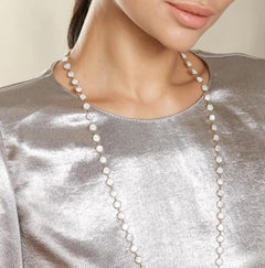 18K Yellow Gold Chakra Necklace by Syna Jewels with Mother of Pearl Discs