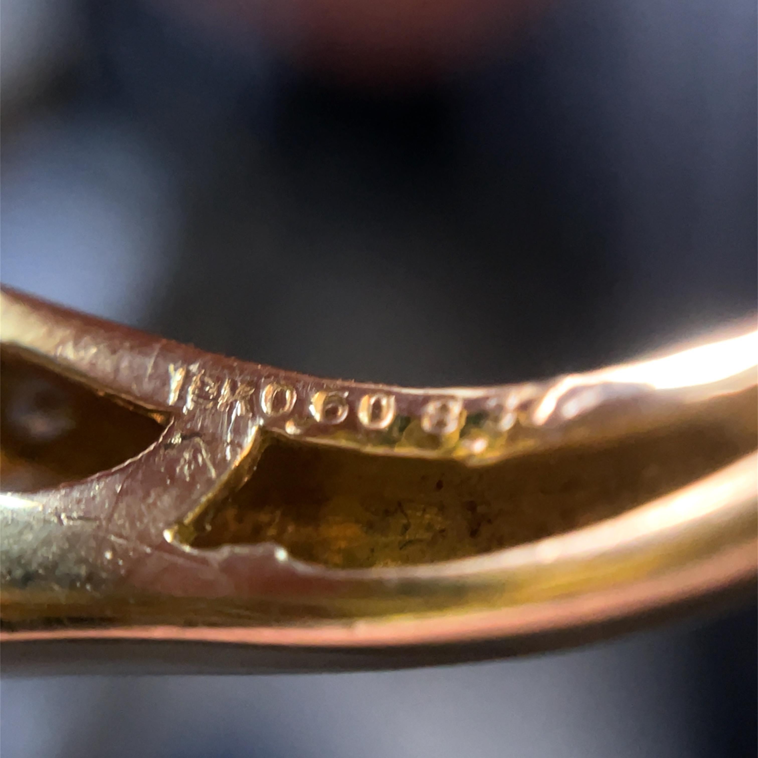 18k Gelbgold Chalcedon, Rubin & Diamant Größe 7,5 Mode Ring für Damen oder Herren im Angebot