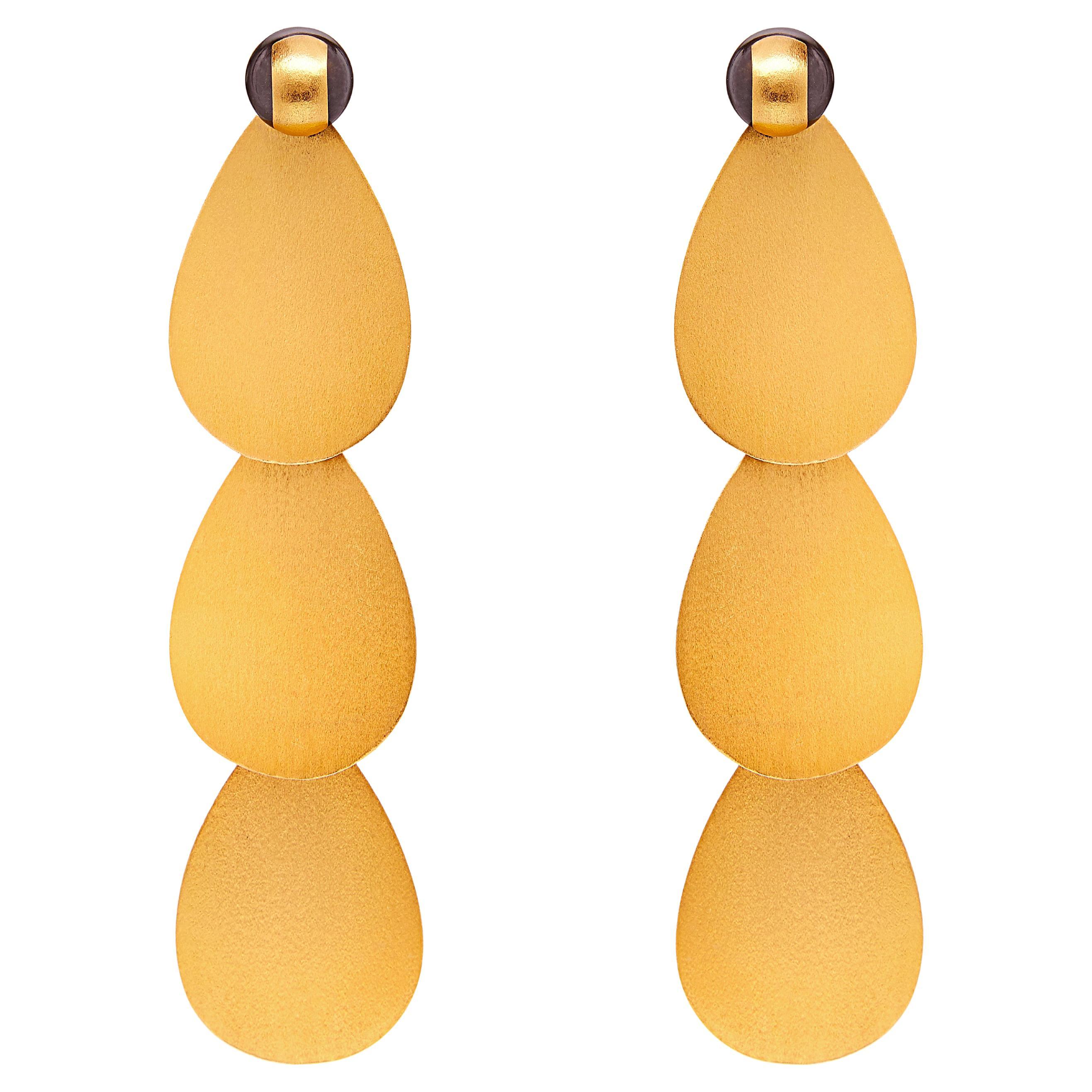 Pendientes araña de oro amarillo de 18k