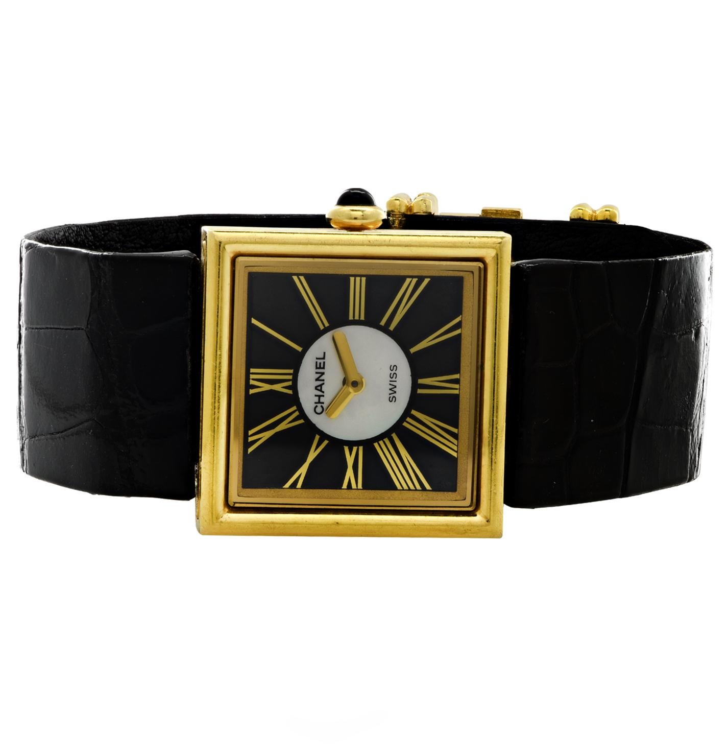 Modern 18 Karat Yellow Gold Chanel Mademoiselle Watch