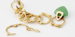 18k Yellow Gold Charm Enhancer, Connector, Open Link