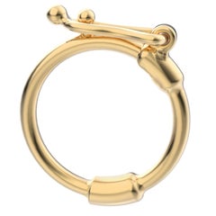 18k Yellow Gold Charm Enhancer, Connector, Open Link