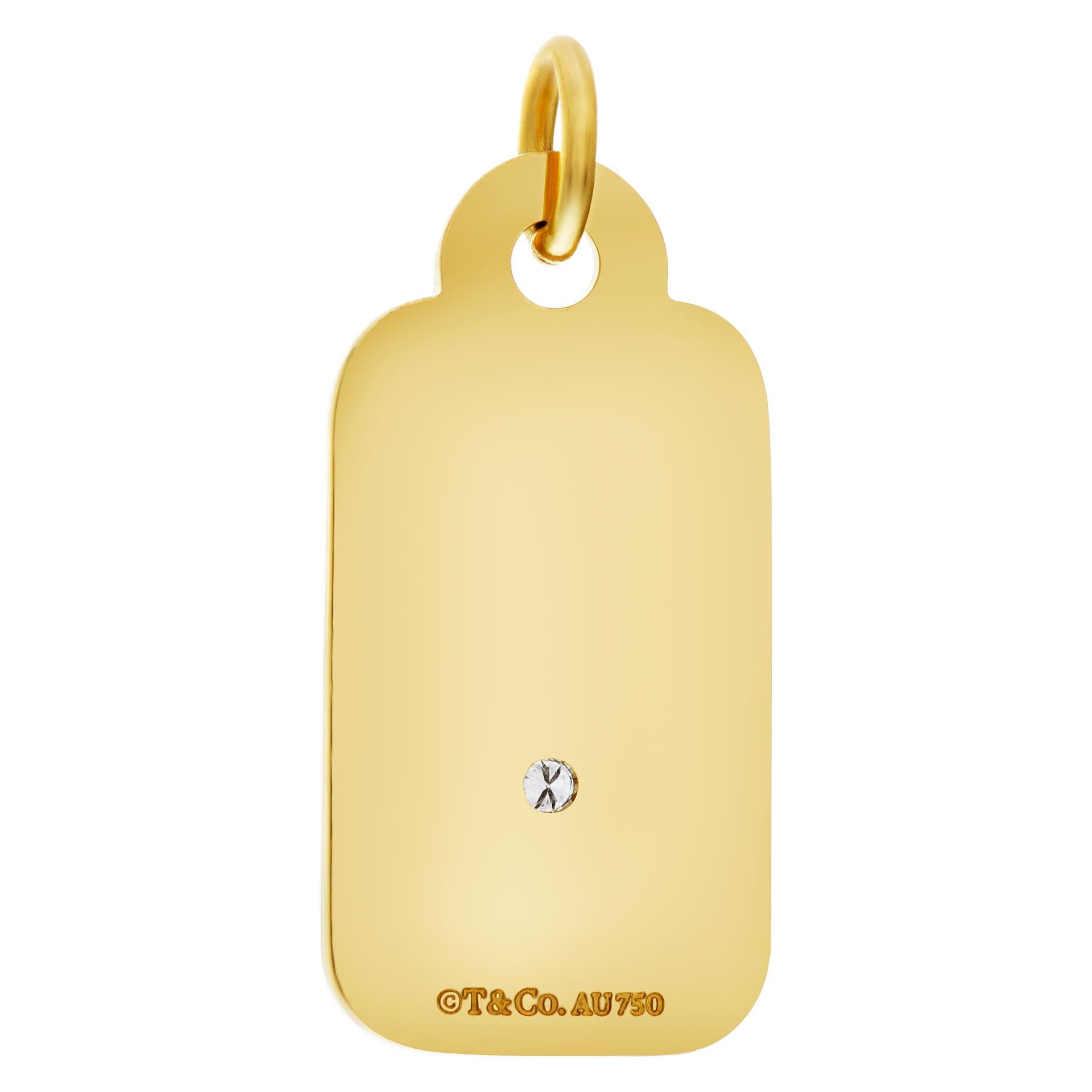 Women's 18K Yellow Gold Charm/Pendant with One Center Diamond, Tiffany & Co.