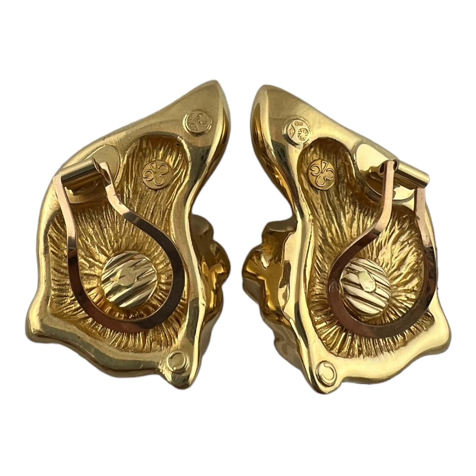 Clips d'oreilles en forme de guépard en or jaune 18 carats 8