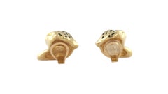 18K Yellow Gold Cheetah Clip on Earrings