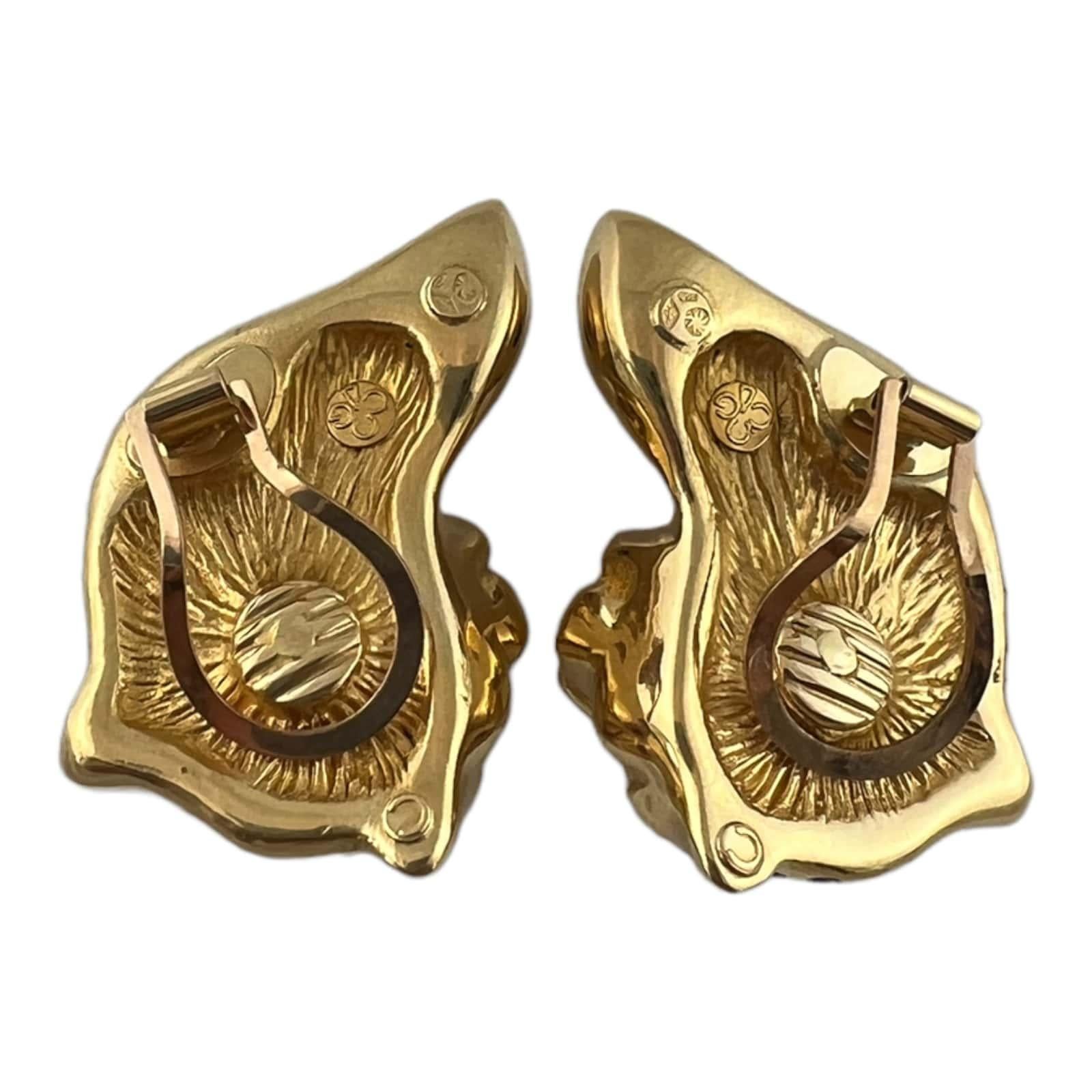 Clips d'oreilles en forme de guépard en or jaune 18 carats 3