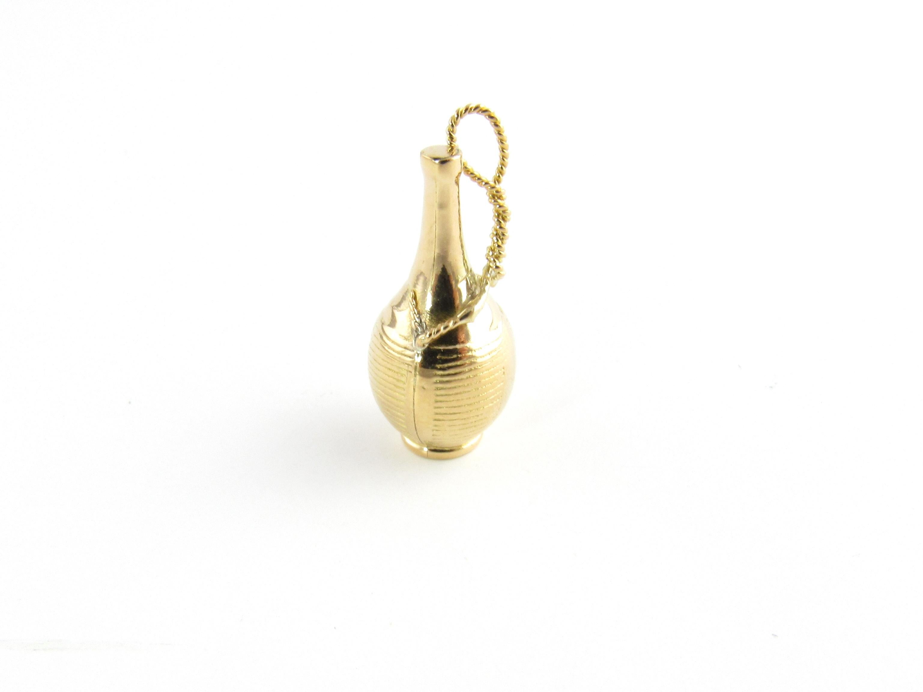Women's or Men's 18K Yellow Gold Chianti Bottle Charm