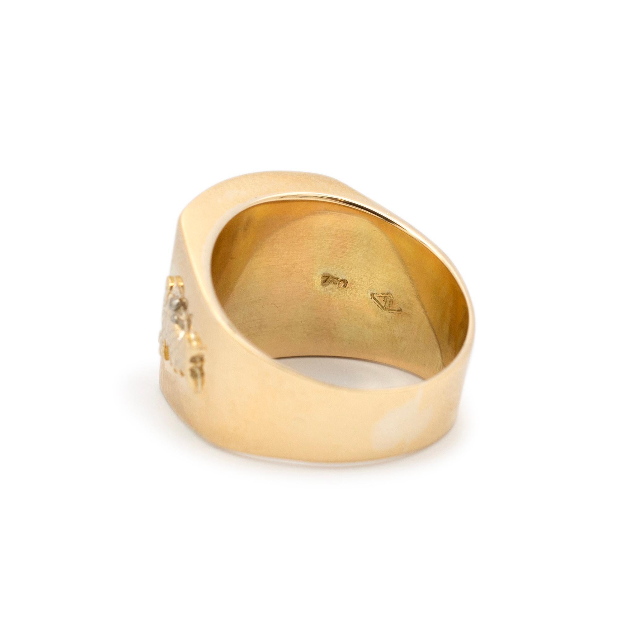 18 Karat Gelbgold Chinesischer Pferde-D Drachen-Ring 2