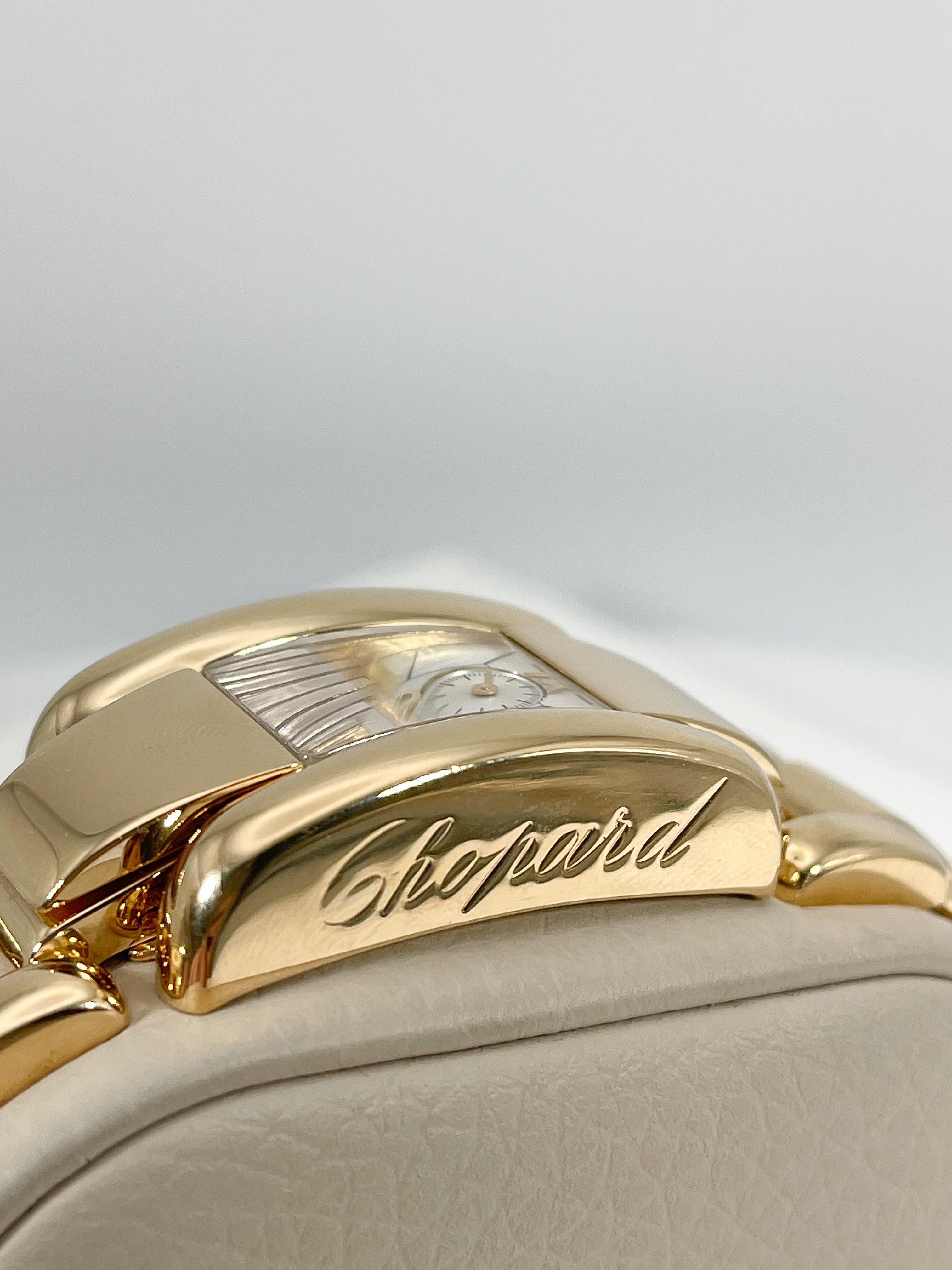 18 Karat Gelbgold Chopard La Strada mit seltenem Perlmutt-Zifferblatt im Angebot 1