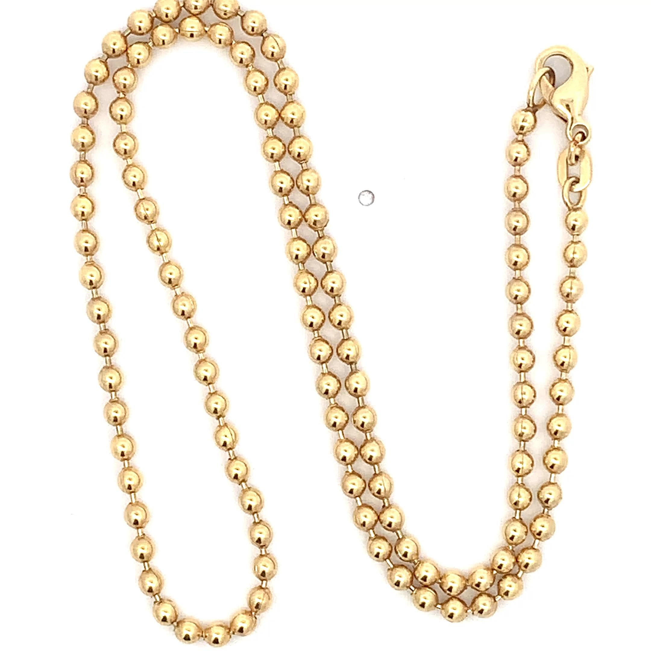 18k yellow gold chunky ball shaped chain necklace In New Condition For Sale In London, GB