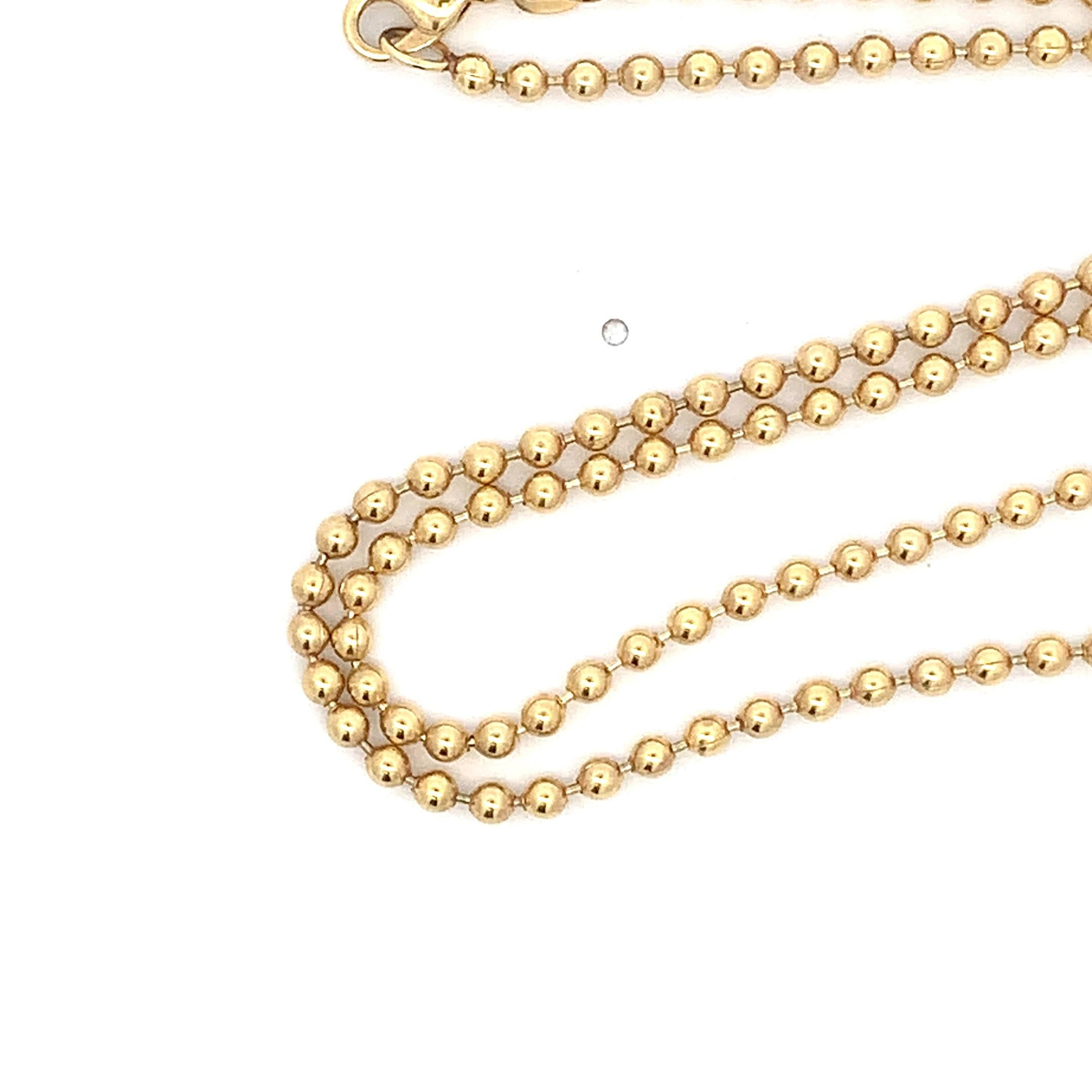 Women's 18k yellow gold chunky ball shaped chain necklace For Sale