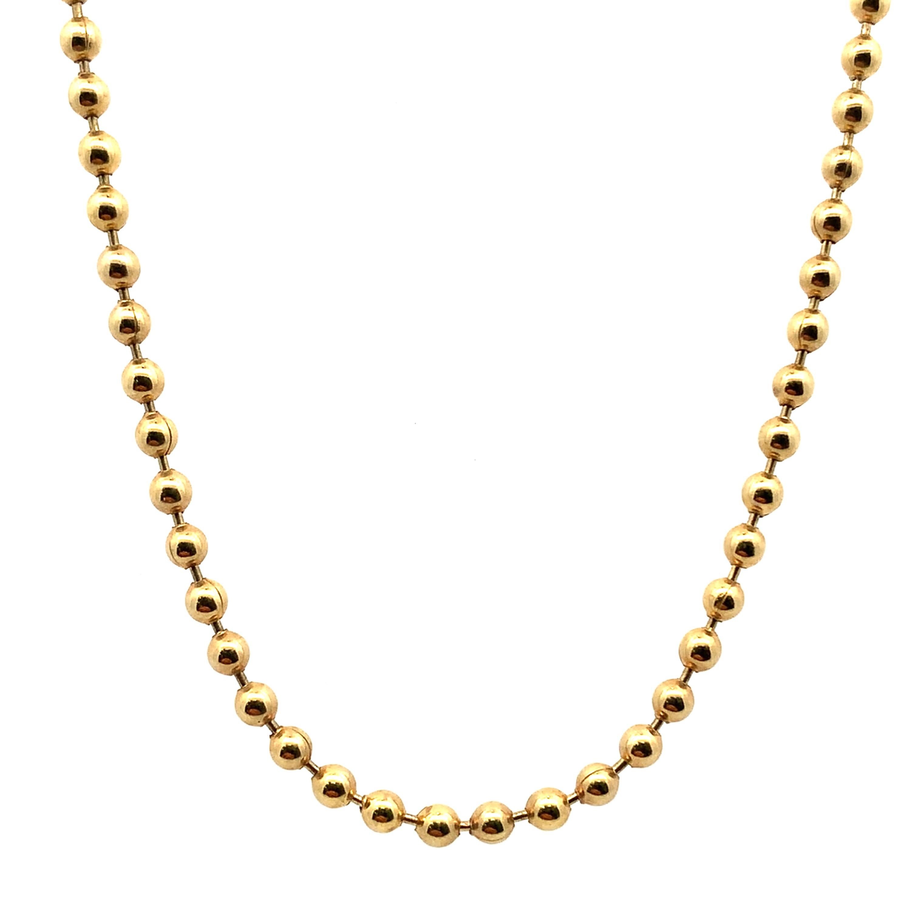 18k yellow gold chunky ball shaped chain necklace For Sale 1