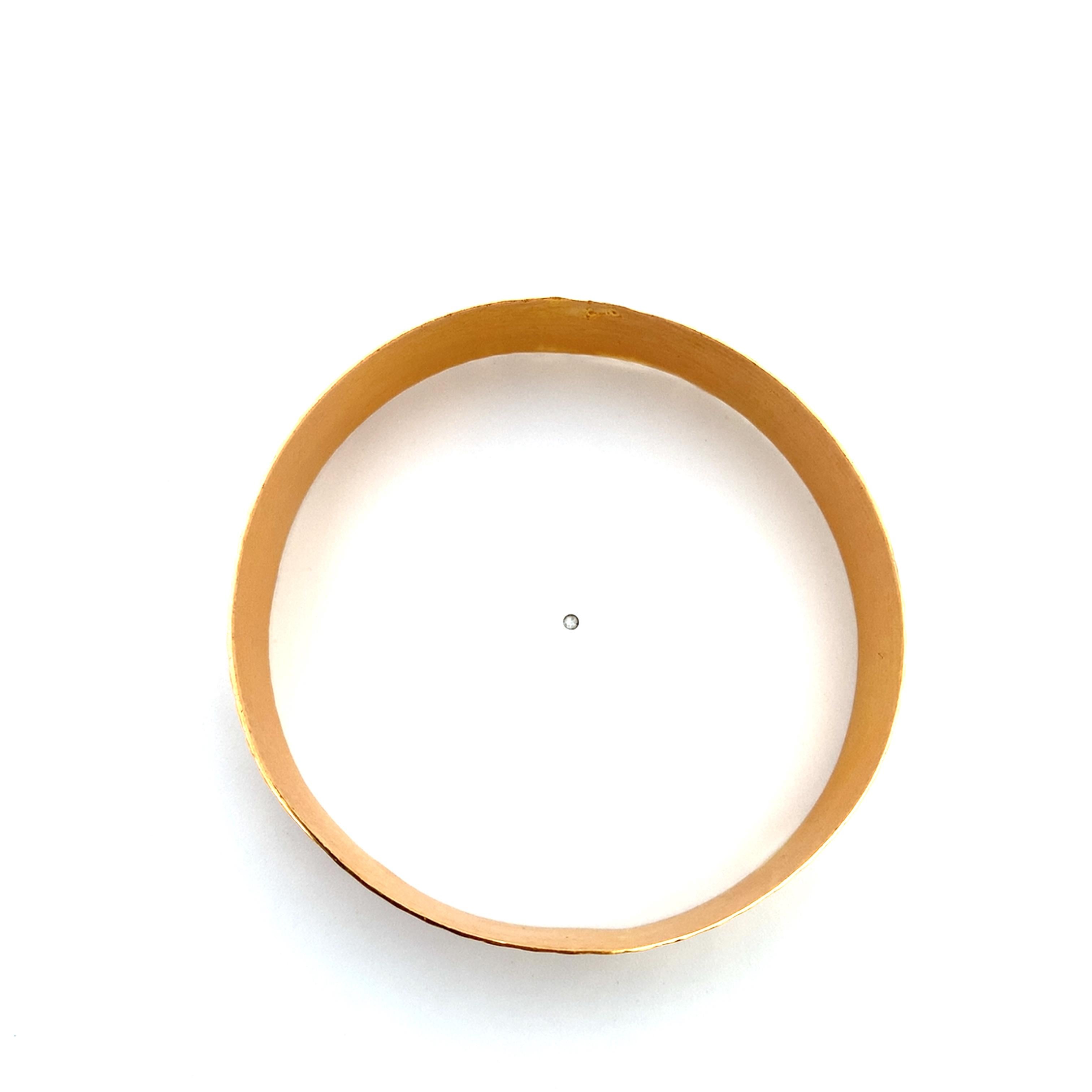 18k Yellow gold chunky cuff bangle bracelet For Sale 1