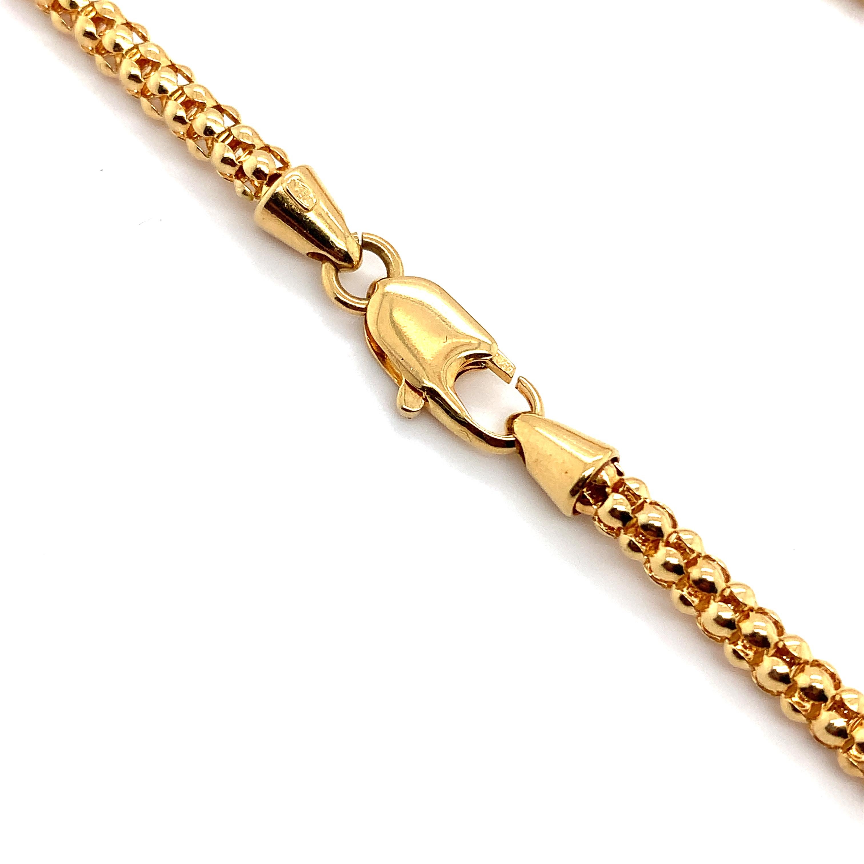 Collier en or jaune 18k avec pendentif en forme de goutte en vente 4