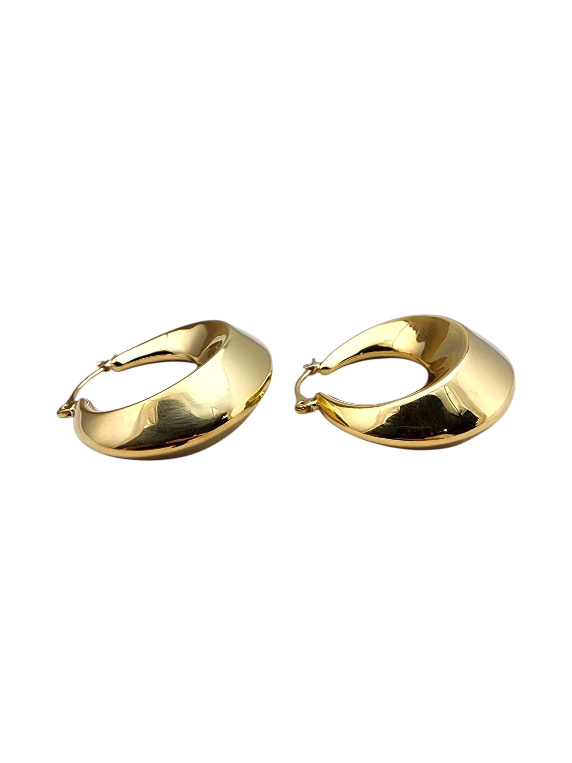 Women's 18K Yellow Gold Chunky Hoop Earrings #22703 For Sale