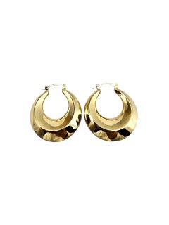 18K Yellow Gold Chunky Hoop Earrings #22703
