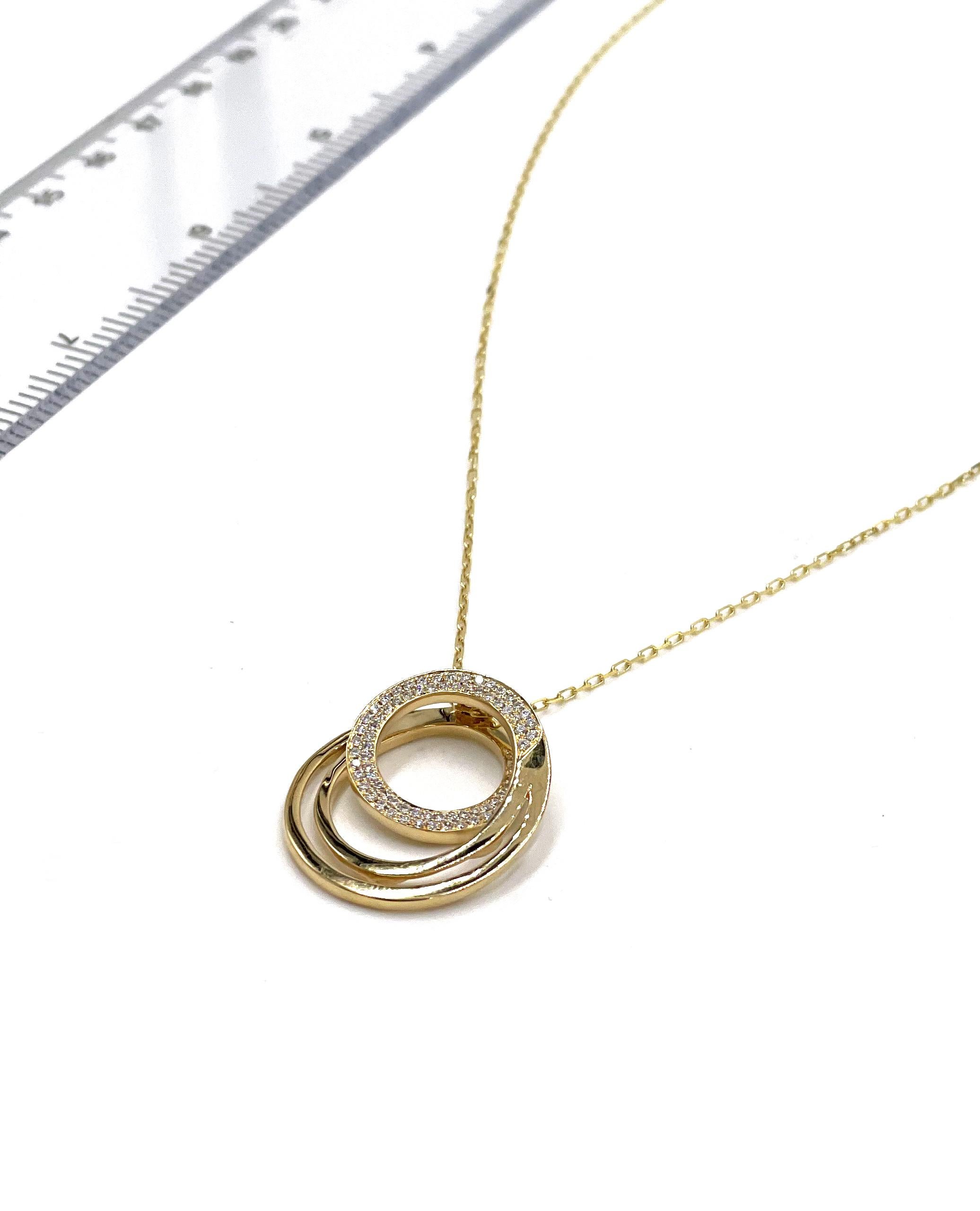 Collar de Diamantes Círculo de Oro Amarillo de 18 K Contemporáneo